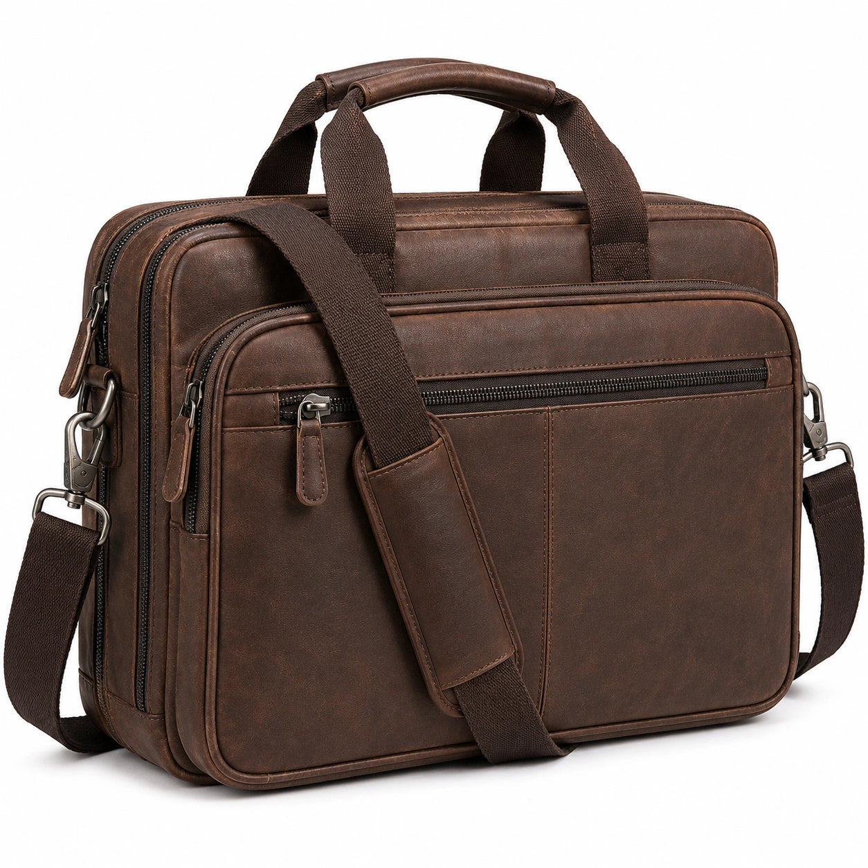 Business Laptoptasche Braun mit Verstellbarem Schultergurt