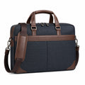 Laptoptasche Aktentasche Dunkelblau/Braun für 15 Zoll Laptop