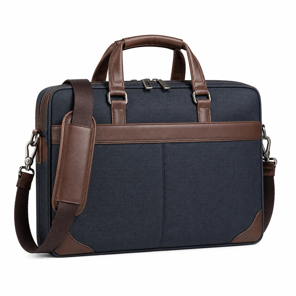 Laptoptasche Aktentasche Dunkelblau/Braun für 15 Zoll Laptop