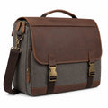 Vintage Laptop Aktentasche Braun und Grau