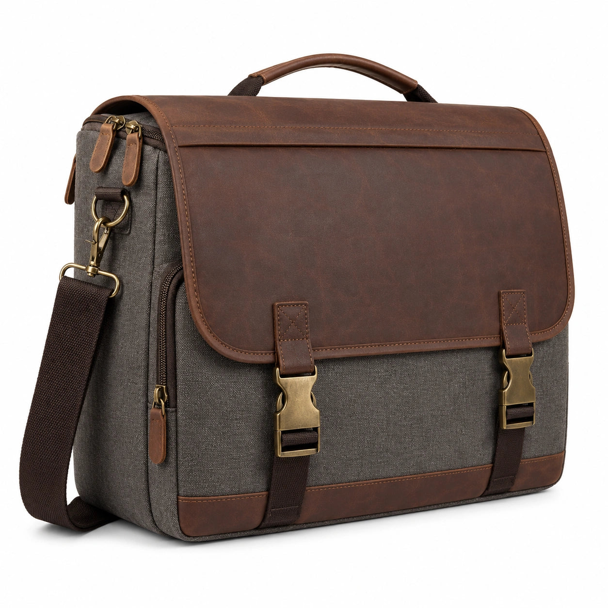 Vintage Laptop Aktentasche Braun und Grau