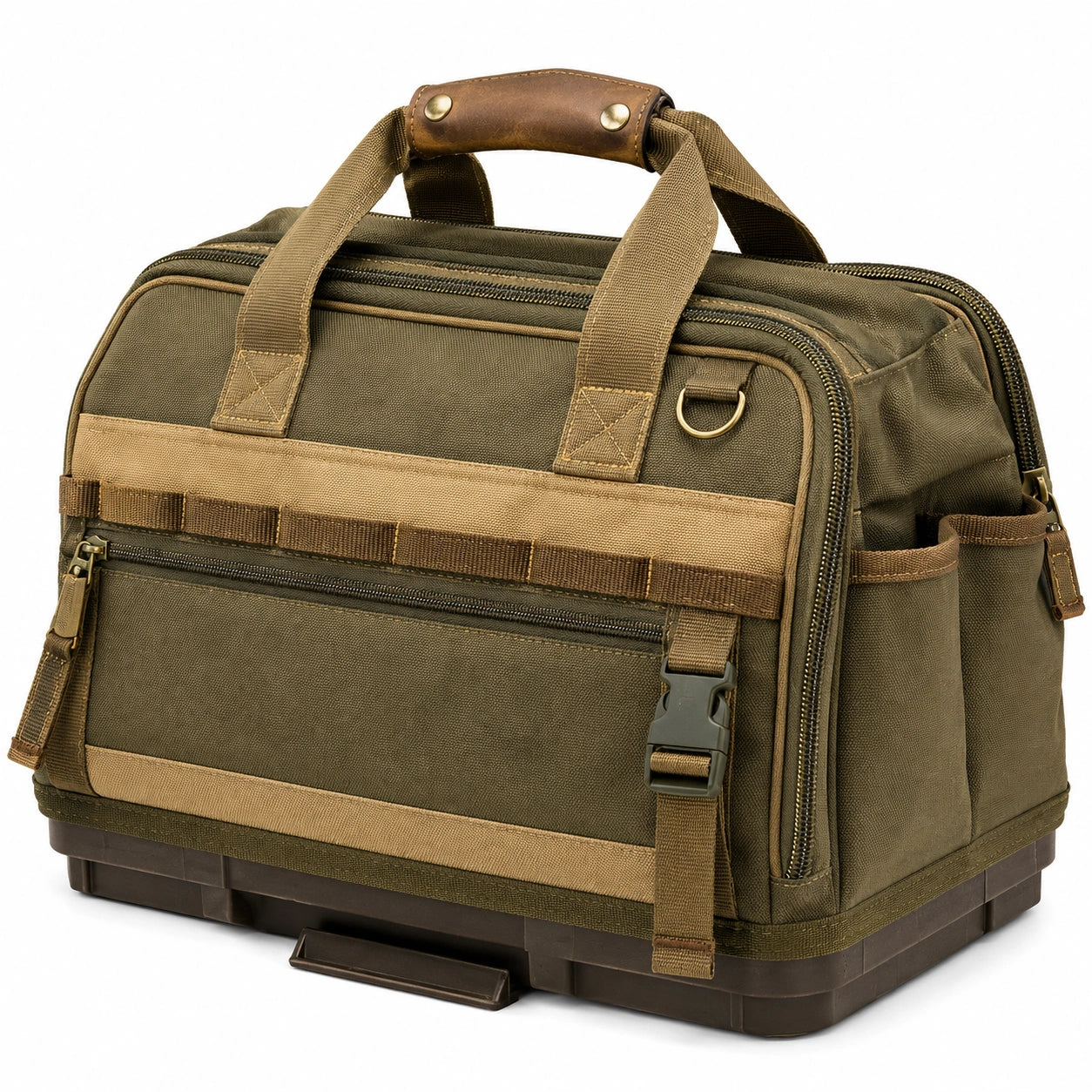 Canvas Werkzeugtasche, große Kapazität, Olivgrün