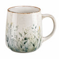 Keramiktasse mit Pflanzenmuster 350ml Beige
