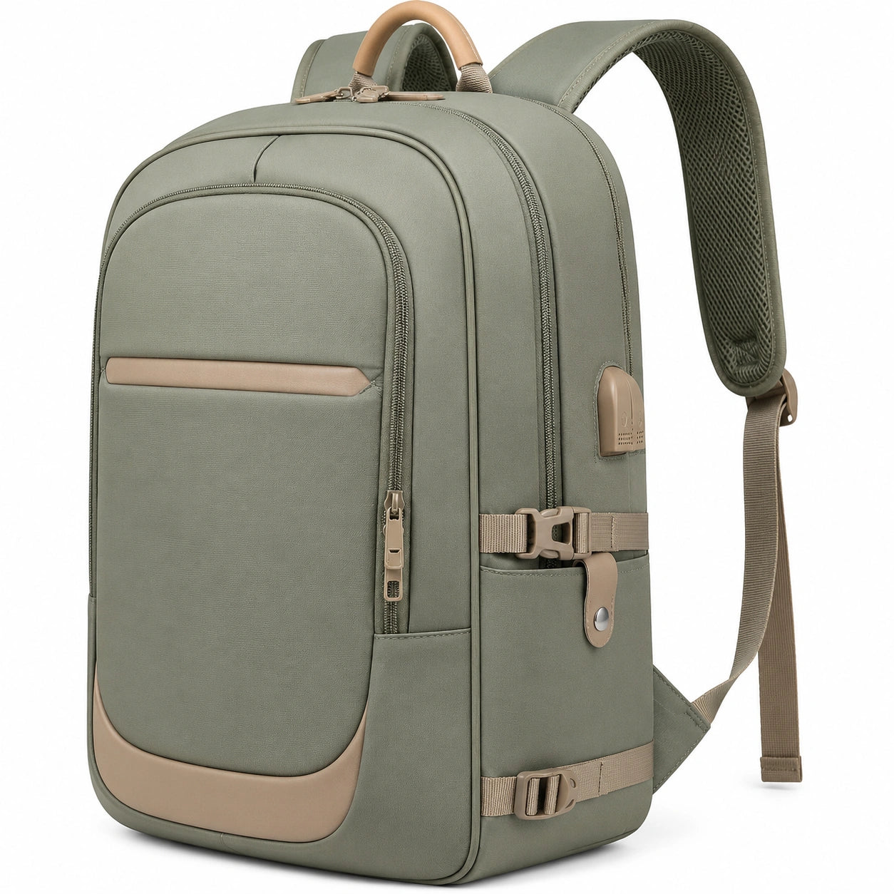 Vielseitiger Rucksack mit Laptopfach, Olivgrün, 30L
