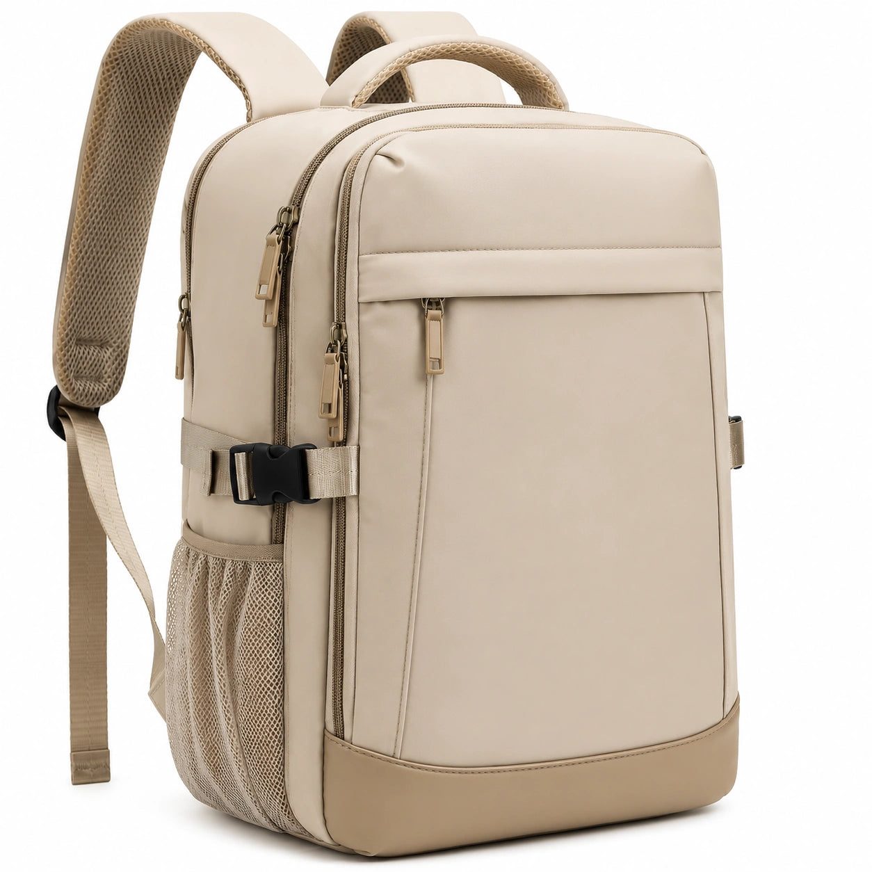Beiger Rucksack mit Laptopfach, 25L, 30x15x45cm