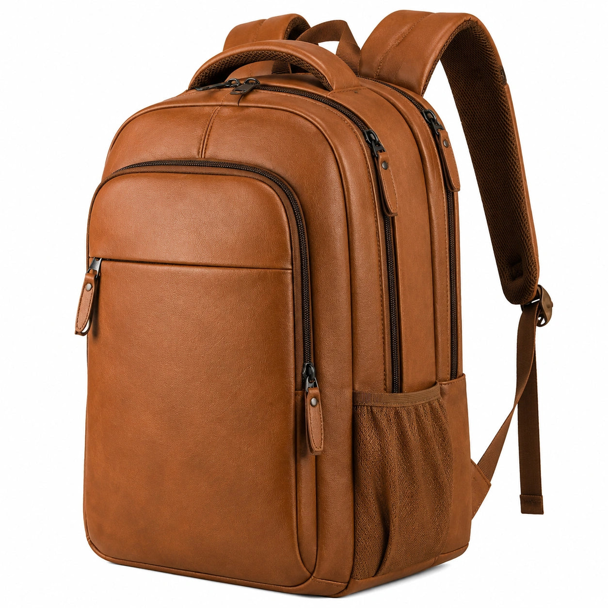 Eleganter Laptop-Rucksack Braun mit mehreren Fächern