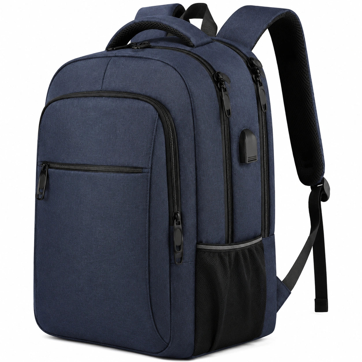 Laptop Rucksack mit USB-Anschluss und Wasserabweisend - Dunkelblau