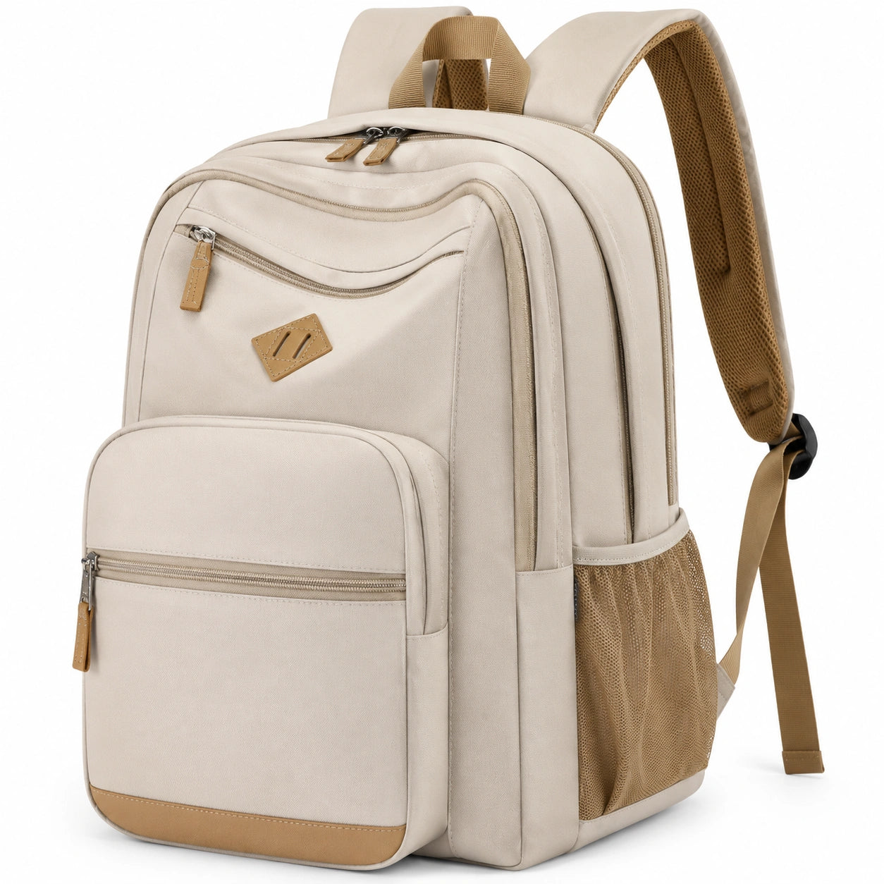 Beiger Rucksack mit Laptopfach und Zeitlosem Design