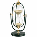 Elegante Sanduhr mit Glas und Messingrahmen, Grün, 60 Minuten