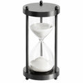 Schwarze Sanduhr mit Metallrahmen, 15 Minuten, Moderne Dekoration