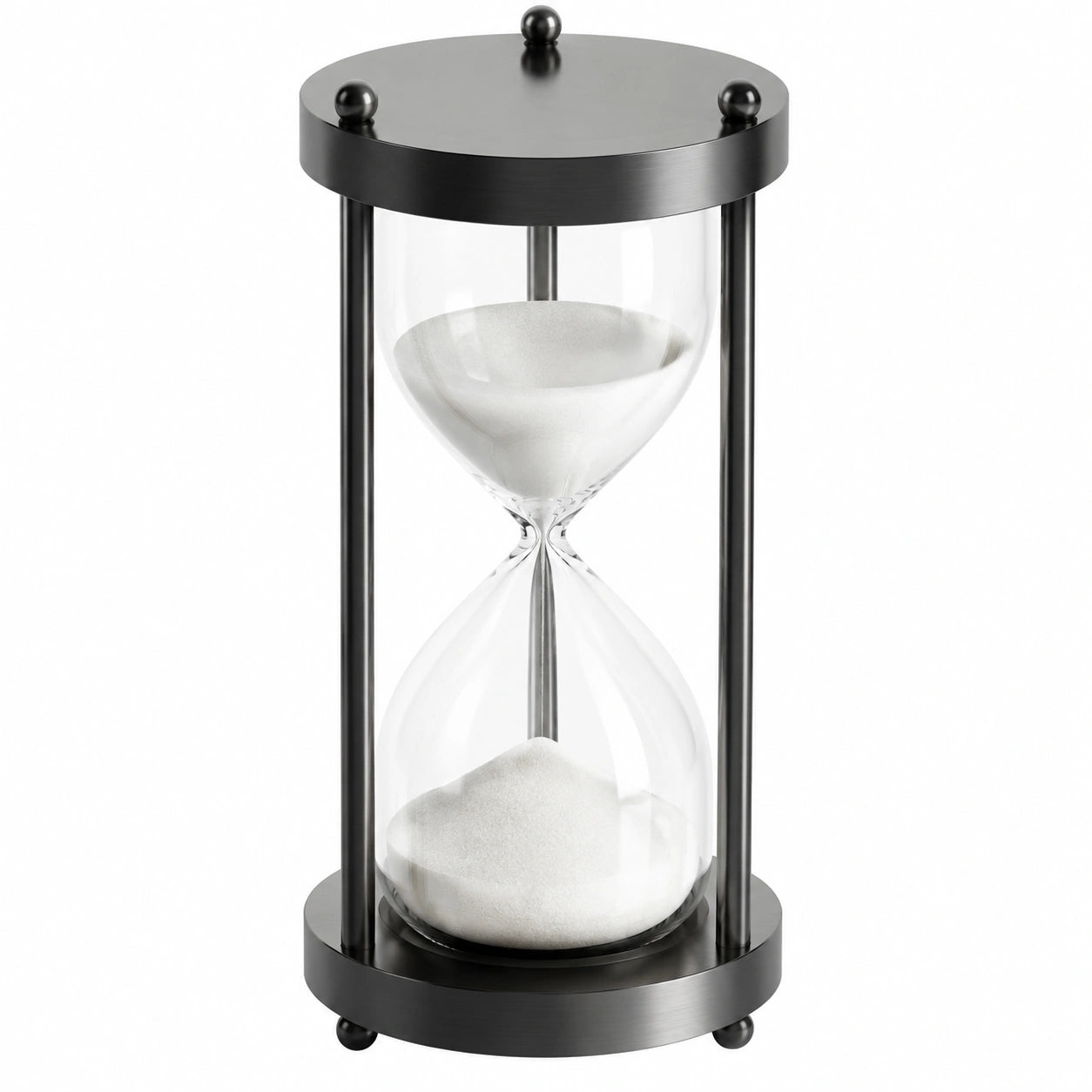 Schwarze Sanduhr mit Metallrahmen, 15 Minuten, Moderne Dekoration
