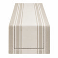 Gestreifter Tischläufer Beige mit Hohlsaum