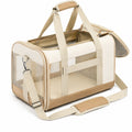 Faltbare Haustiertragetasche mit Netz Beige 45x25x30 cm