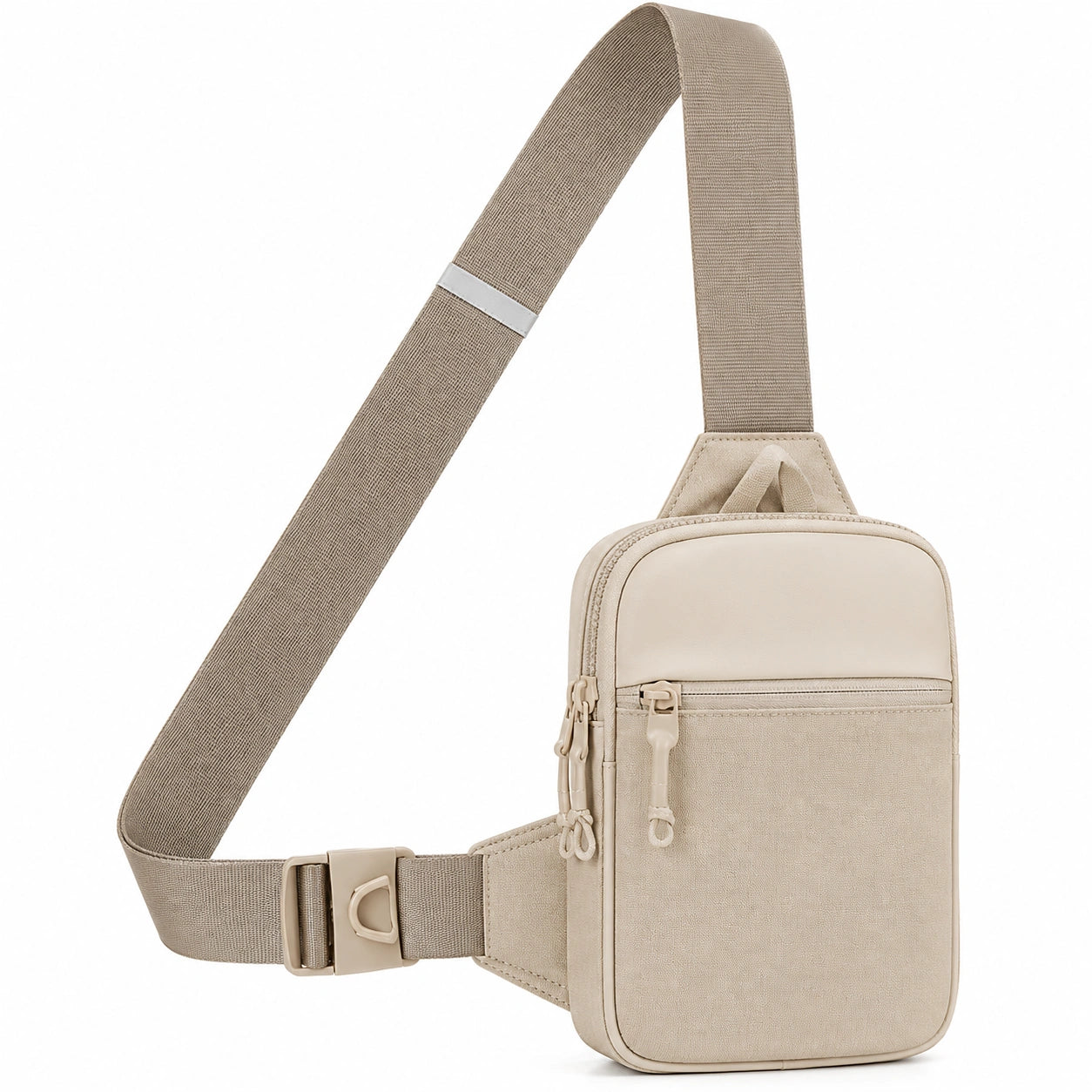 Beige Umhängetasche mit Verstellbarem Schultergurt, 20x5x25cm