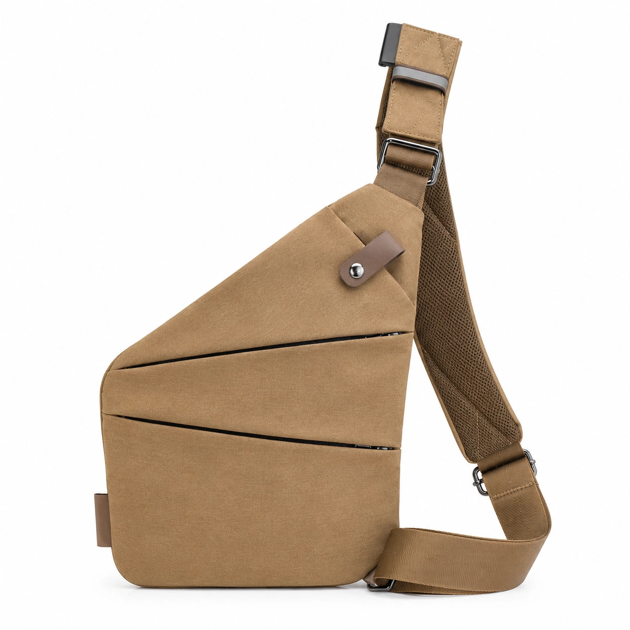 Moderne Umhängetasche in Khaki mit verstellbarem Riemen